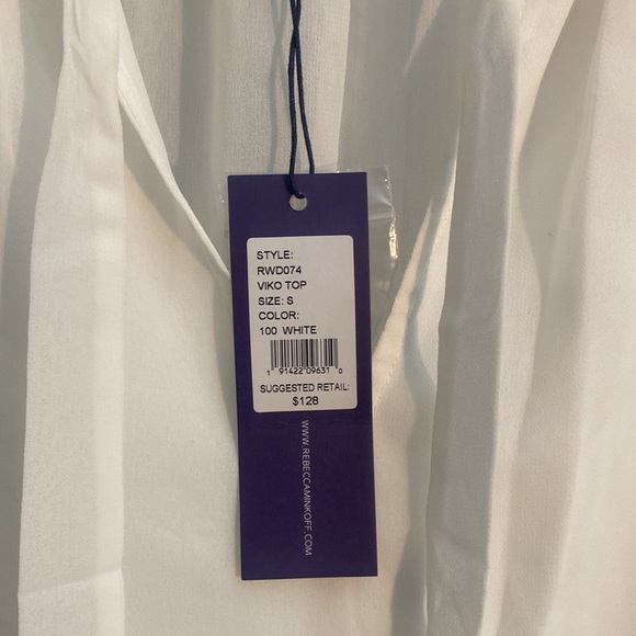 Rebecca Minkoff Viko Chiffon Top. Color: White. Size: S. - Picture 3 of 8